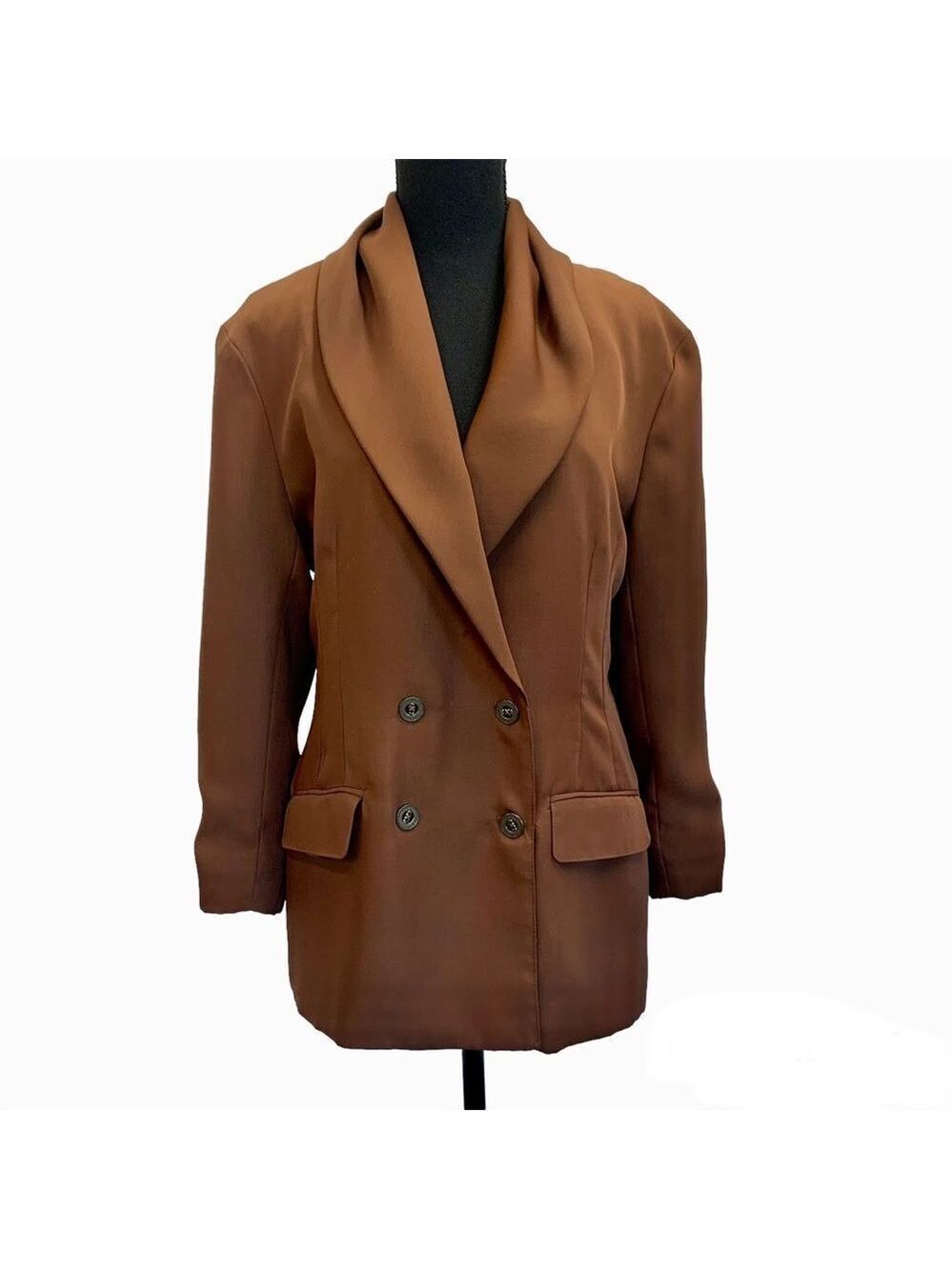 Vintage XXVI rust brown draped shawl collar blazer jacket